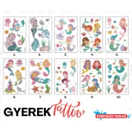 Gyerek tetoválás matrica - hableány (többféle)