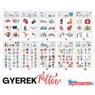 Gyerek tetoválás matrica - mentős (többféle)