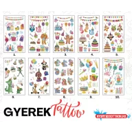 Gyerek tetoválás matrica - party (többféle)