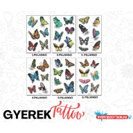 Gyerek tetoválás matrica - pillangó (többféle)