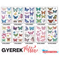 Gyerek tetoválás matrica - pillangó2 (többféle)