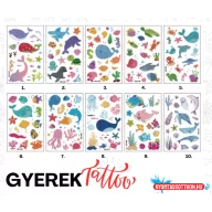 Gyerek tetoválás matrica - tengeri világ (többféle)