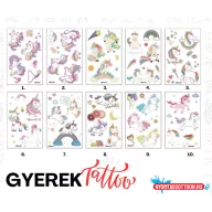 Gyerek tetoválás matrica - unikornis (többféle)