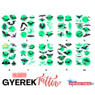   Világító gyerek tetoválás matrica - denevér (többféle)