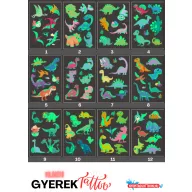 Világító gyerek tetoválás matrica - dino (többféle)