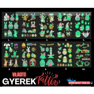   Világító gyerek tetoválás matrica - Húsvét (többféle)