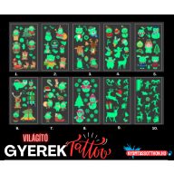   Világító gyerek tetoválás matrica - Karácsony 2 (többféle)
