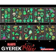   Világító gyerek tetoválás matrica - Mexikó (többféle)