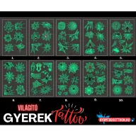 Világító gyerek tetoválás matrica - pók (többféle)