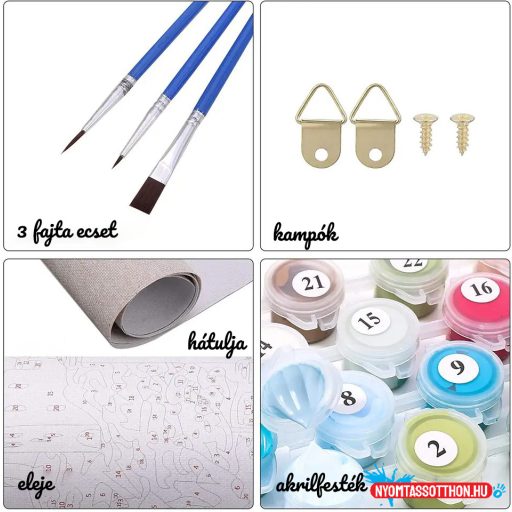 Számos kifestő, 40x50cm, keret nélkül - páva