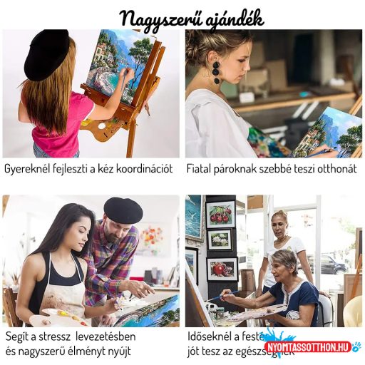 Számos kifestő, 40x50cm, keret nélkül - nő esernyővel