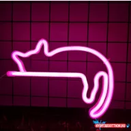 Fali LED-es neon világítás (fekvő cica) x