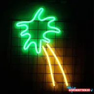 Fali LED-es neon világítás (dőlt pálma, két színű) x