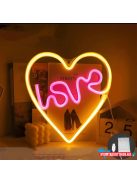 Fali LED-es neon világítás (Love Szívecske) x 