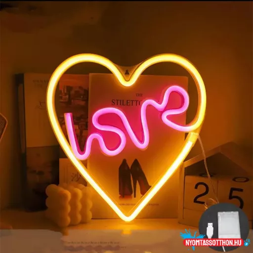 Fali LED-es neon világítás (Love Szívecske) x