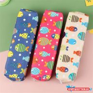 Halacska mintás egyterű tolltartó - különféle