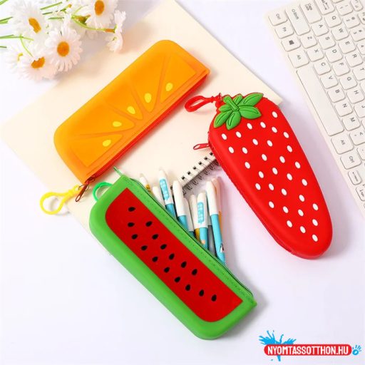 Gyümölcs alakú egyterű szilikon tolltartó