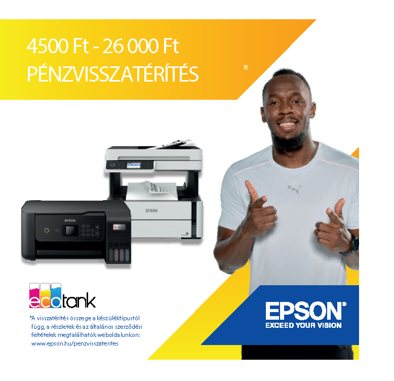 Pénzvisszatérítés promócióban szereplő Epson Ecotank nyomtatókra